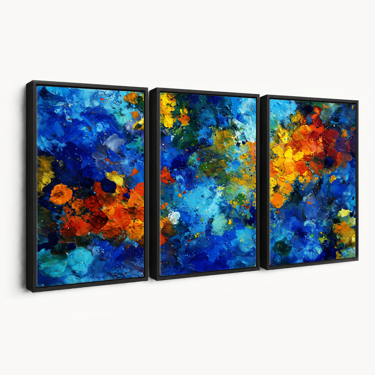 52431611-MGV-CV-36X24 - Vibrant Blue Abstract Canvas Wall Art Colorful Painterly Oil Painting Style Print
