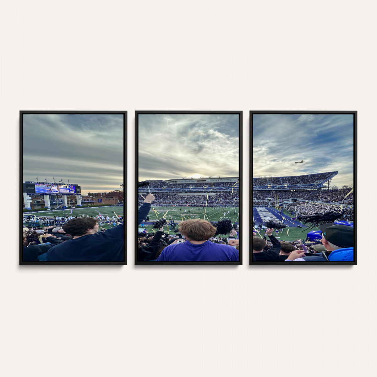 400867JMU-MGV-CV-36X24 - JMU Stadium Wall Art Canvas Print for Game Room Decor - James Madison University Stadium