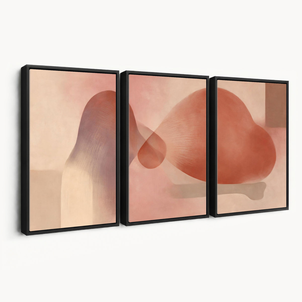 85110643-MGV-CV-36X24 - Vinna Begin Calin Biomorphic Abstract Wall Art Canvas Print, Terracotta Pink Organic Shapes