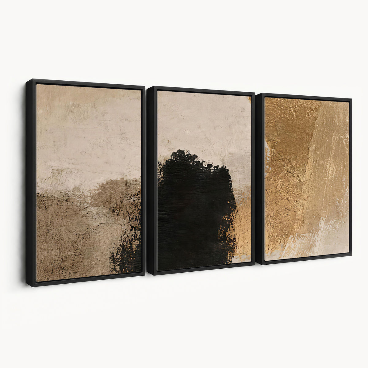 36003778-MGV-CV-48X32-3P - Mid Century Modern Geometric Canvas Wall Art, Abstract Triptych Print