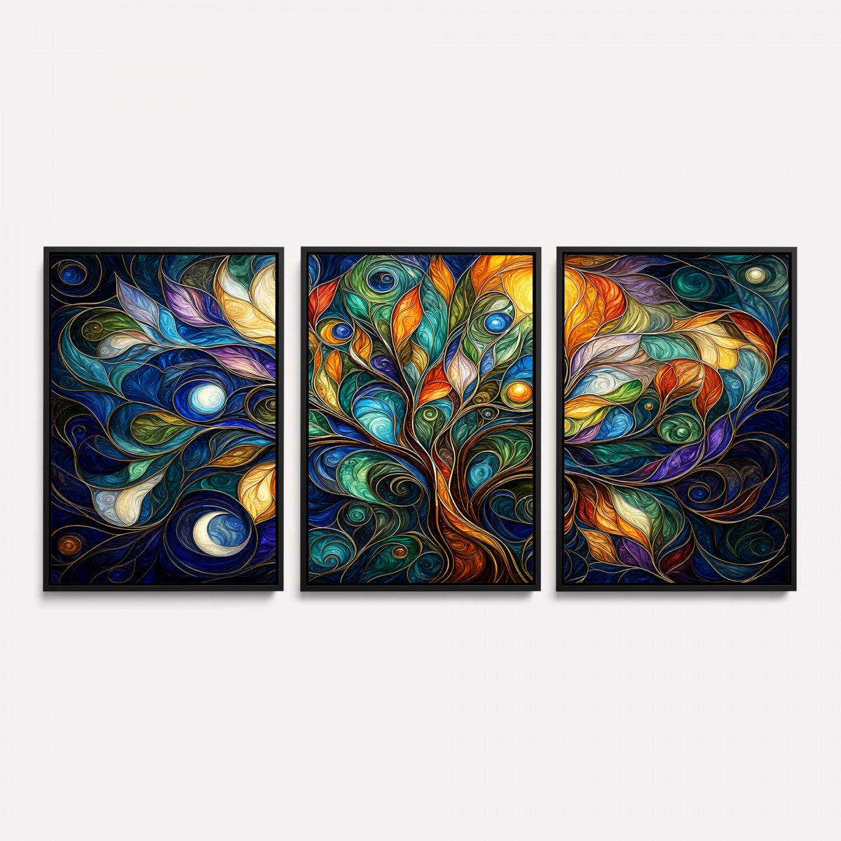 60127105-MGV-CV-36X24 - Psychedelic Tree Of Life Wall Art - Vibrant Swirl Cosmic Nature Decor
