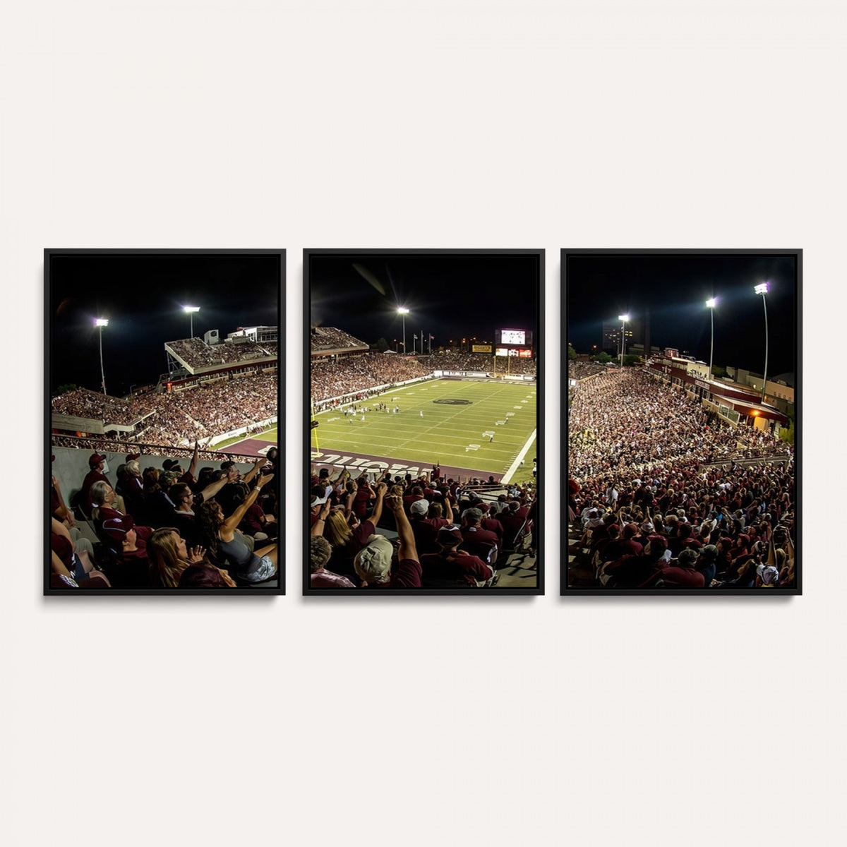 94126-MGV-CV-36X24 - Washington-Grizzly Stadium Canvas Wall Art | Exciting Game Night Atmosphere in Panoramic View
