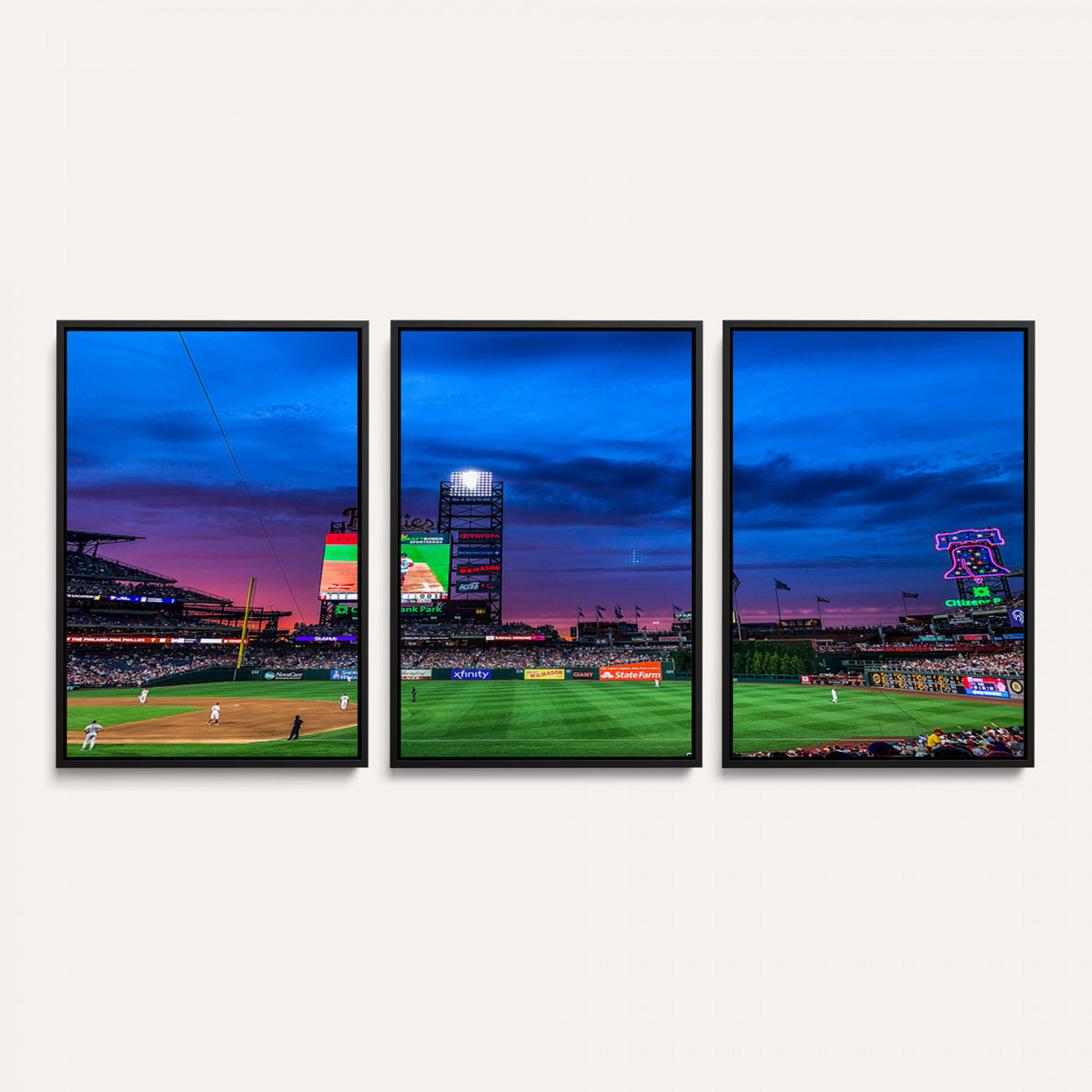 20427-MGV-CV-36X24 - Philadelphia Phillies Baseball Team Print, Citizens Bank Park, Extra Large Game Room Wall Decor