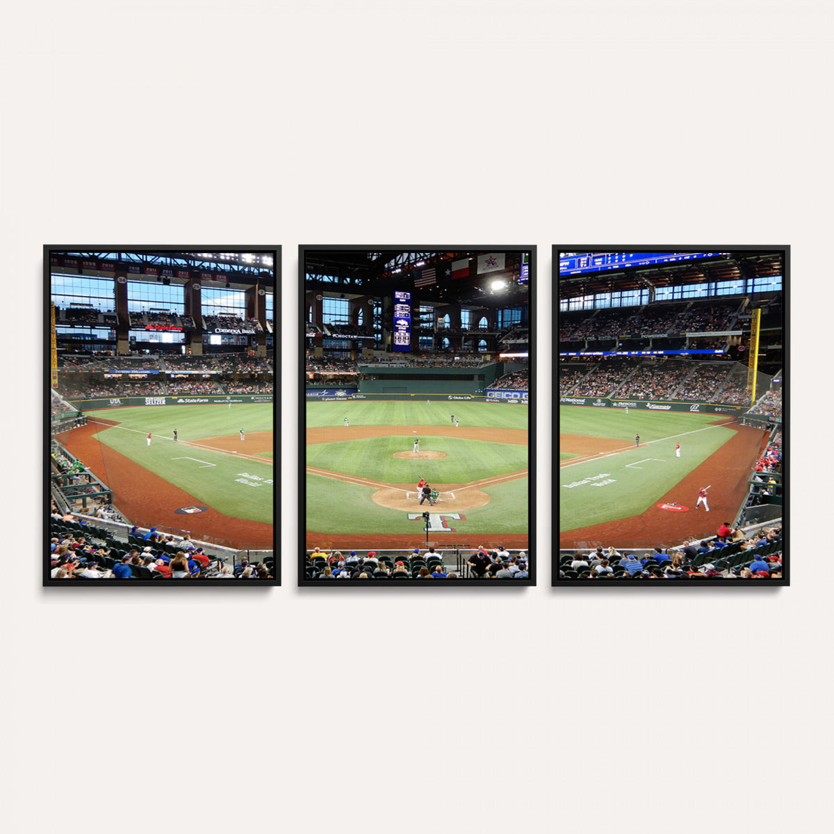 78468-MGV-CV-36X24 - Texas Rangers Baseball Team Print, Arlington Globe Life Field Stadium Wall Art