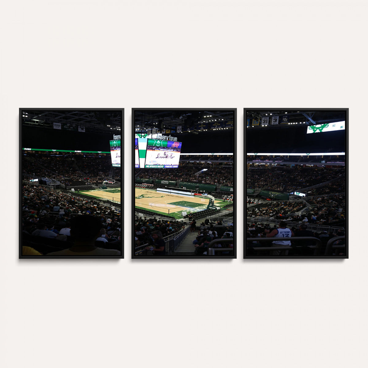 69882-MGV-CV-36X24 - Milwaukee Bucks Basketball Print, Fiserv Forum Stadium Wall Art