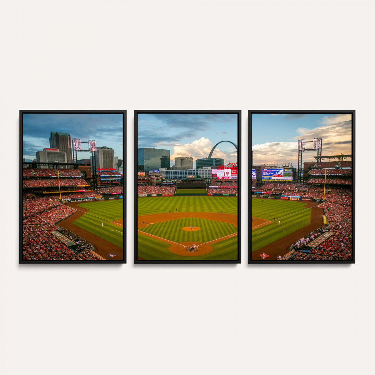 34054-MGV-CV-36X24 - St. Louis Cardinals Baseball Team Print, Busch Stadium Wall Art, Framed and Ready to Hang