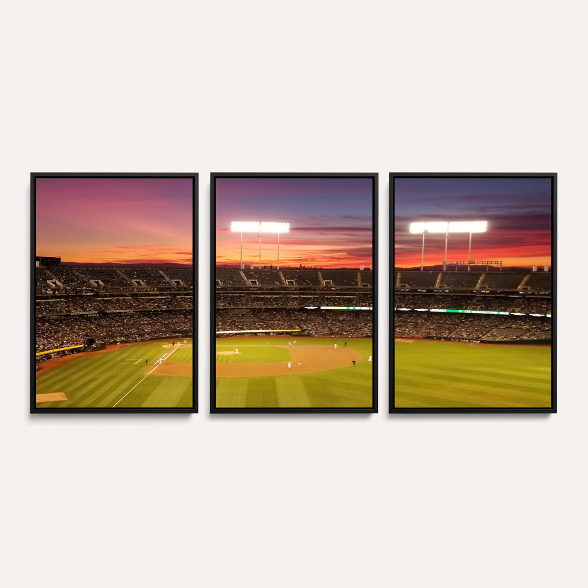 73718-MGV-CV-36X24 - Oakland Athletics Baseball Team Print, Oakland Coliseum