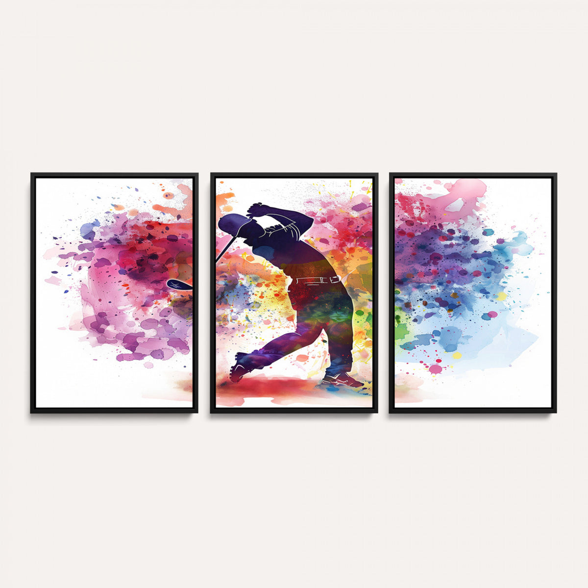 66537-MGV-CV-36X24 - Colorful Golfer Swing Wall Art Canvas Print, Ready to Hang