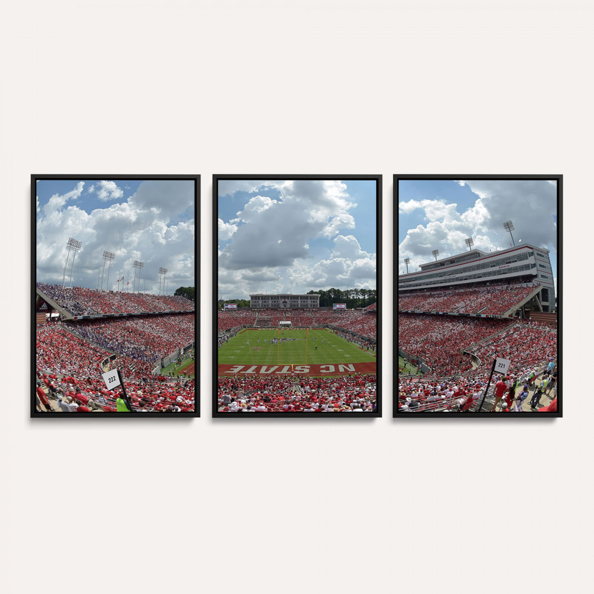 30640-MGV-CV-36X24 - NC State Wolfpack Football Team Print Canvas- Raleigh Carter-Finley Stadium Wall Art Canvas Print