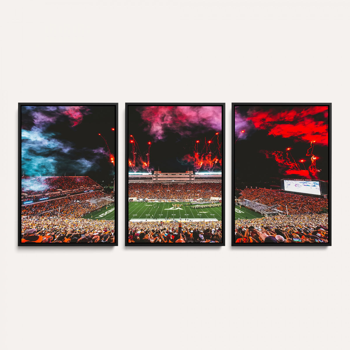 65761-MGV-CV-36X24 - Virginia Tech Hokies Football Team Print - Blacksburg Lane Stadium Wall Art Canvas Print