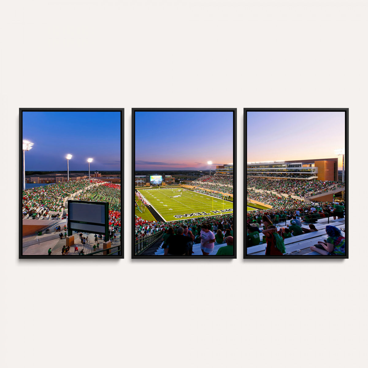 25916-MGV-CV-36X24 - University of North Texas Mean Green Football Team Print - Denton DATCU Stadium Canvas Print Wall