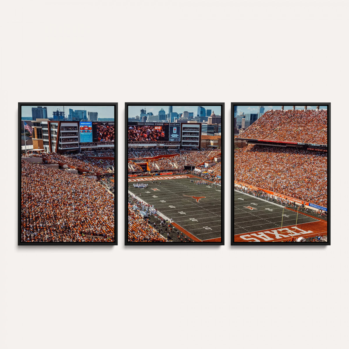 92103-MGV-CV-36X24 - University of Texas Longhorns Football Team Print - Austin Darrell K Royal-Texas Memorial Stadium