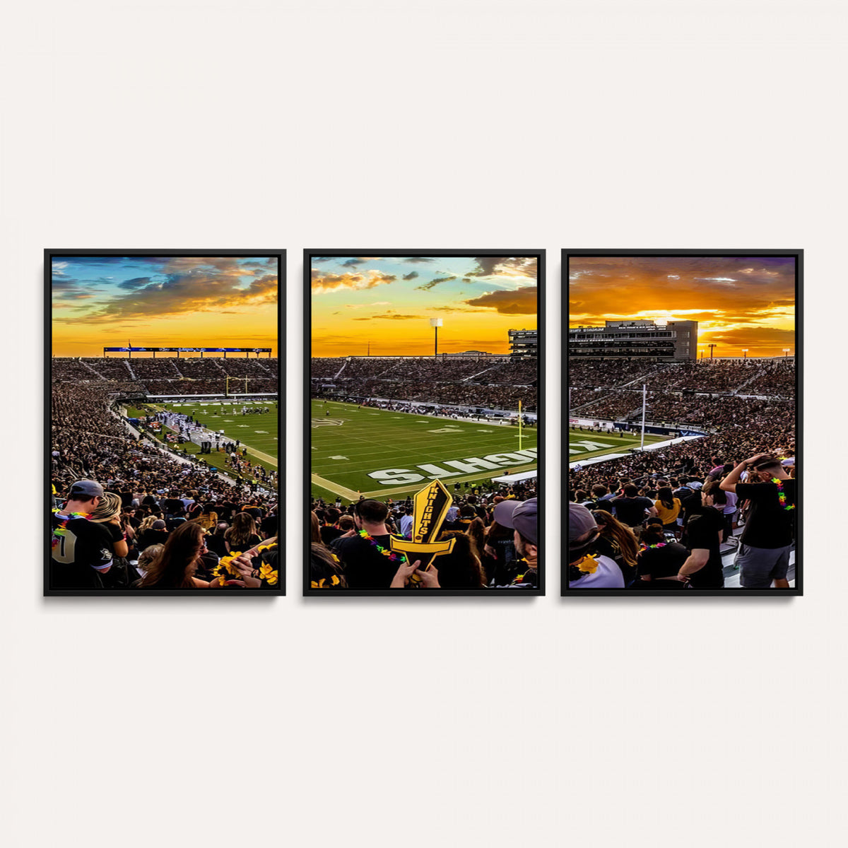 66803-MGV-CV-36X24 - UCF Knights Football Team Print - Orlando FBC Mortgage Stadium, UCF Knights Wall Art Canvas Print