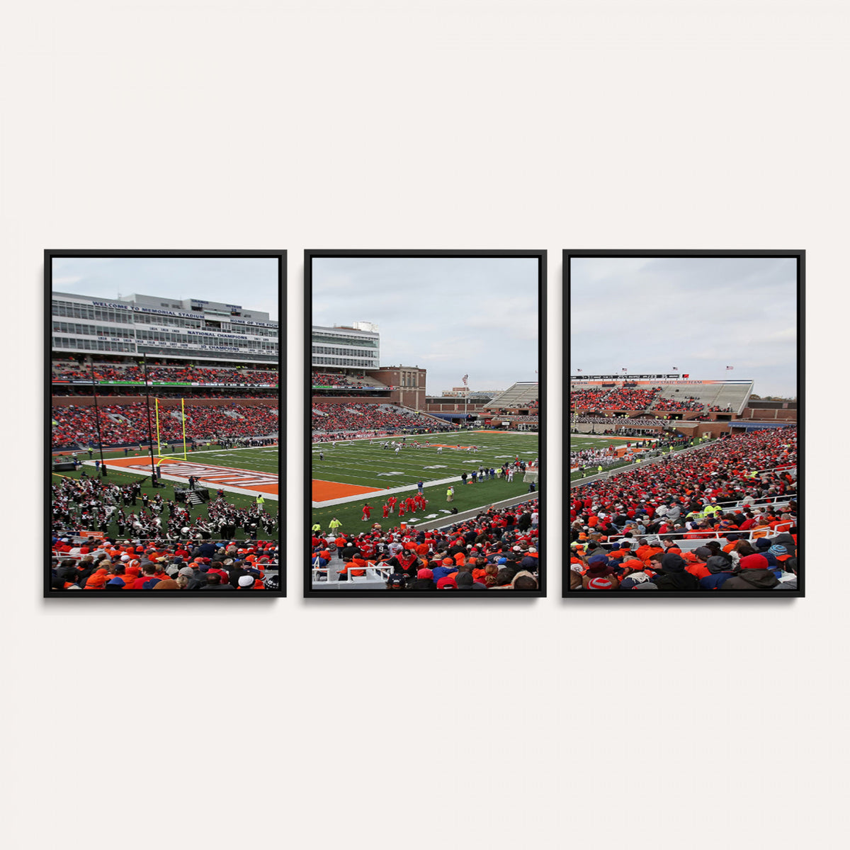 86851-MGV-CV-36X24 - University of Illinois Fighting Illini Football Team Print - Champaign Illinois Memorial Stadium