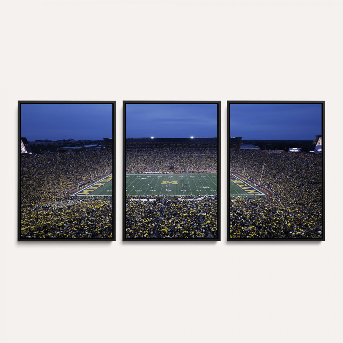 34202-MGV-CV-36X24 - University of Michigan Wolverines Football Team Print - Ann Arbor Michigan Stadium Wall Art Canvas