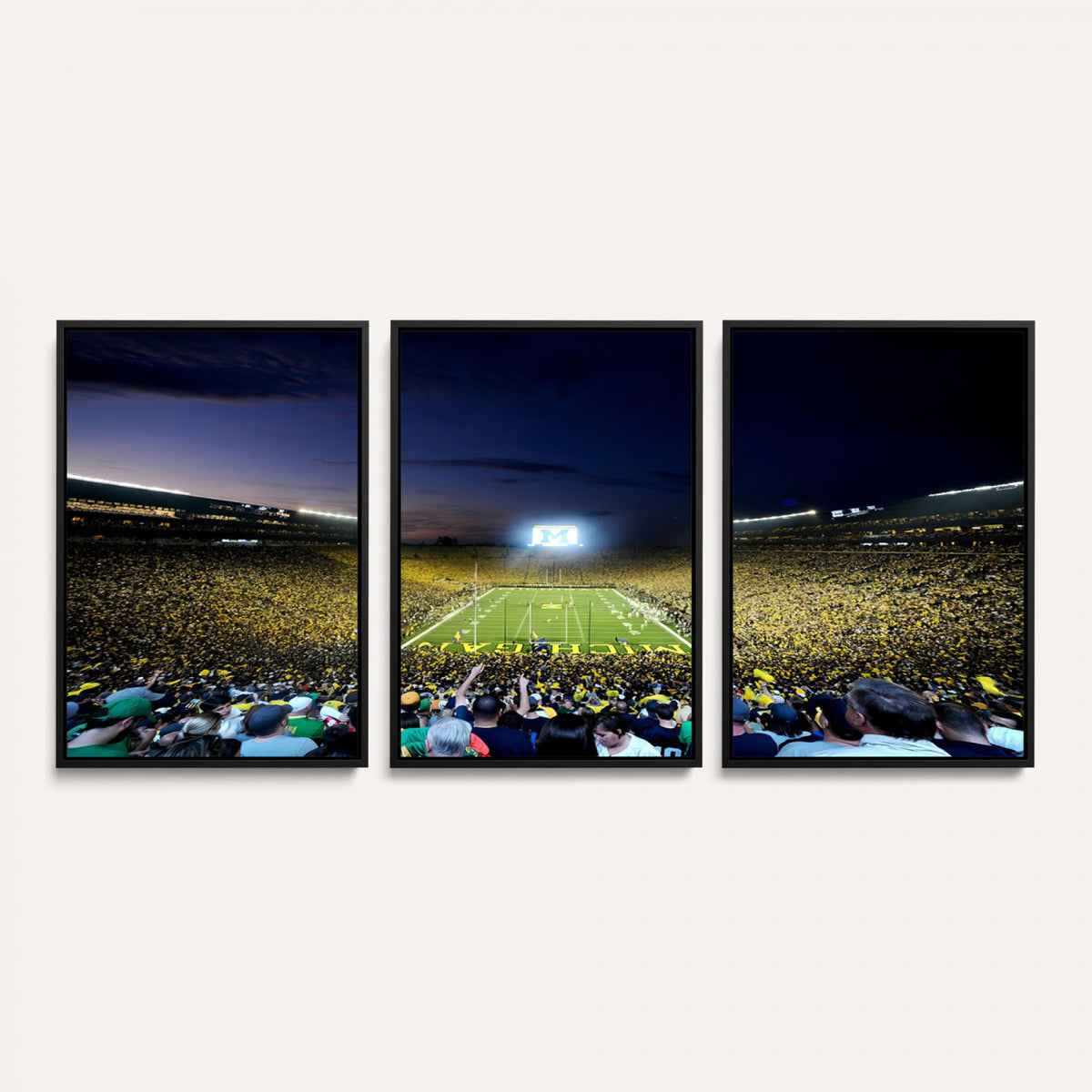 22115-MGV-CV-36X24 - University of Michigan Wolverines Football Team Print - Ann Arbor Michigan Stadium Canvas Print
