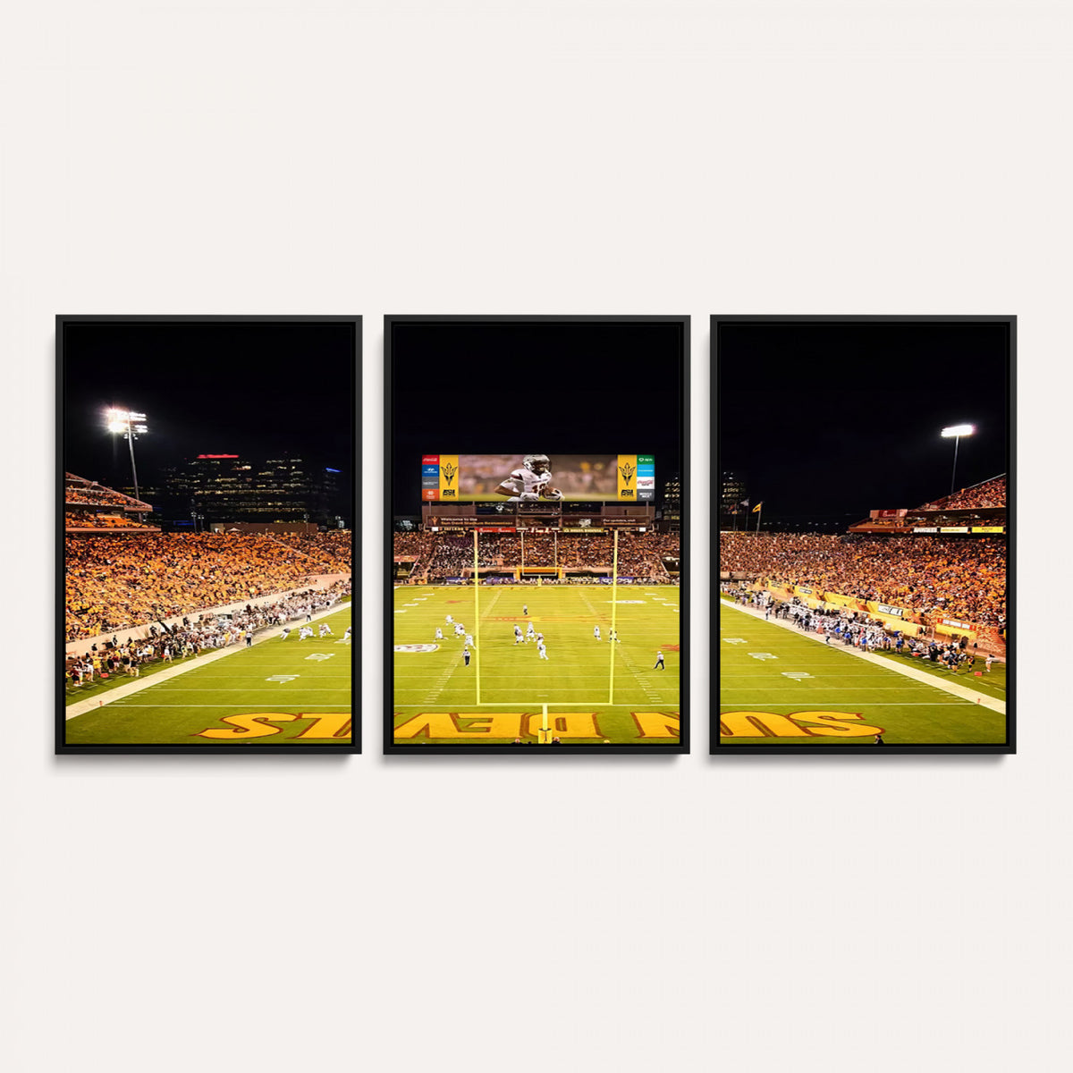87612-MGV-CV-36X24 - ASU Sun Devils Football Team Print - Phoenix Mountain America Stadium Canvas Print