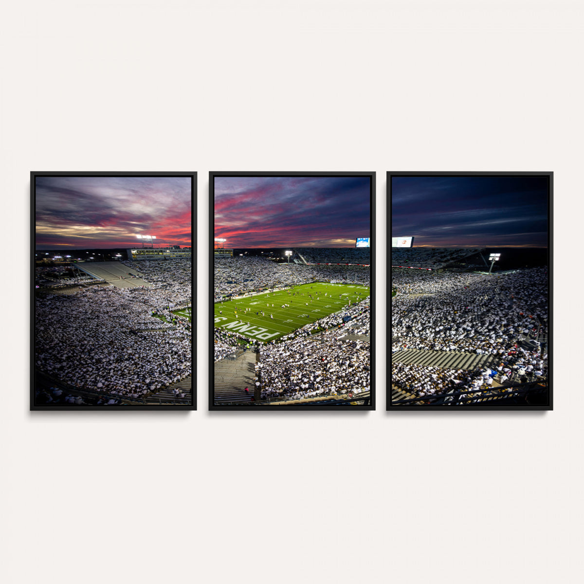 37304-MGV-CV-36X24 - Penn State Nittany Lions Football Team Print - University Park Beaver Stadium Art Canvas Print