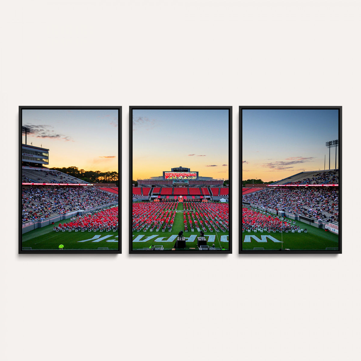 35266-MGV-CV-36X24 - NC State Wolfpack Football Team Print Wall Art - Raleigh Carter-Finley Stadium Wall Art Canvas Print