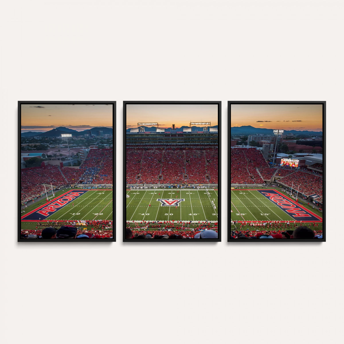 45563-MGV-CV-36X24 - Arizona Wildcats Football Team Print - Tucson Arizona Stadium Wall Art Canvas Print