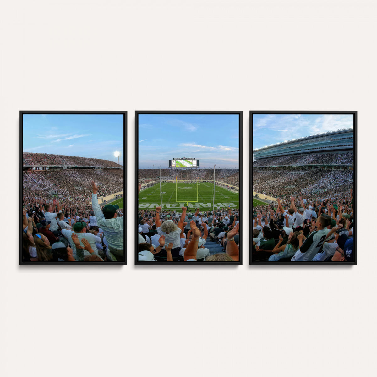 73105-PAN-FL-20X10 - Michigan State Spartans Football Team Art Print - East Lansing Spartan Stadium Wall Art Canvas Print