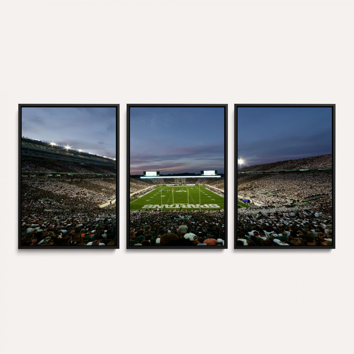 90831-PAN-FL-20X10 - Michigan State Spartans Football Team Print - East Lansing Spartan Stadium Canvas Print