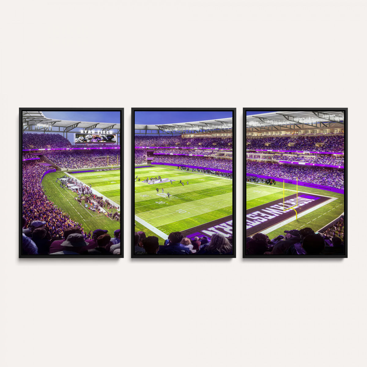 81245-MGV-CV-36X24 - Northwestern University Wildcats Football Team Print - Evanston Ryan Field Wall Art Canvas Print
