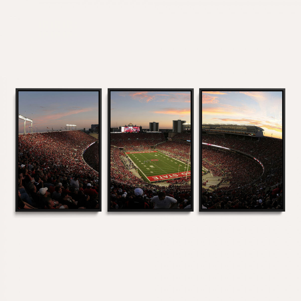 28825-PAN-FL-20X10 - Ohio State University Buckeyes Football Team Print - Columbus Ohio Stadium Wall Art Canvas Print