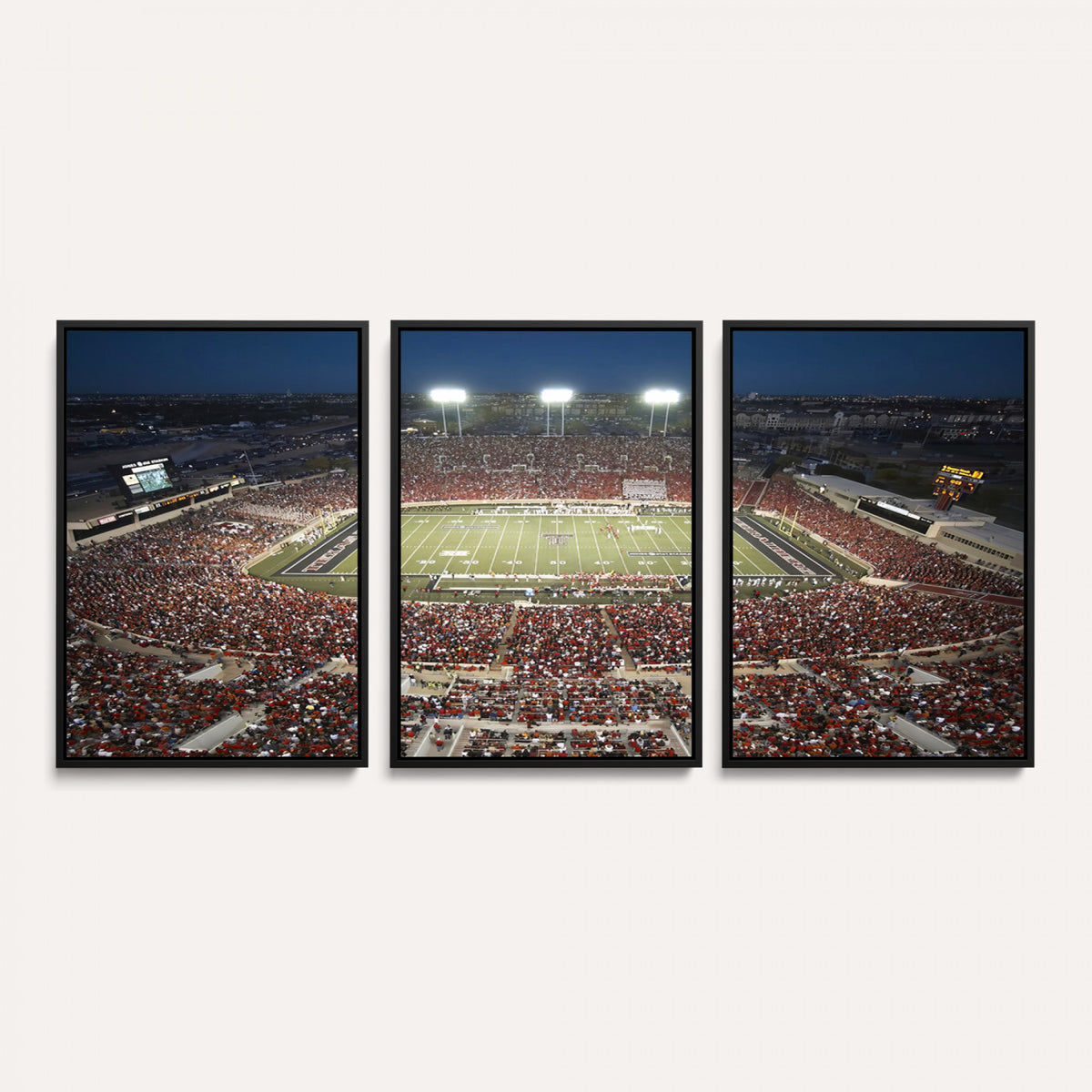 55763-MGV-CV-36X24 - Texas Tech Red Raiders Football Team Print, Lubbock Jones AT&T Stadium, Framed and Ready to Hang