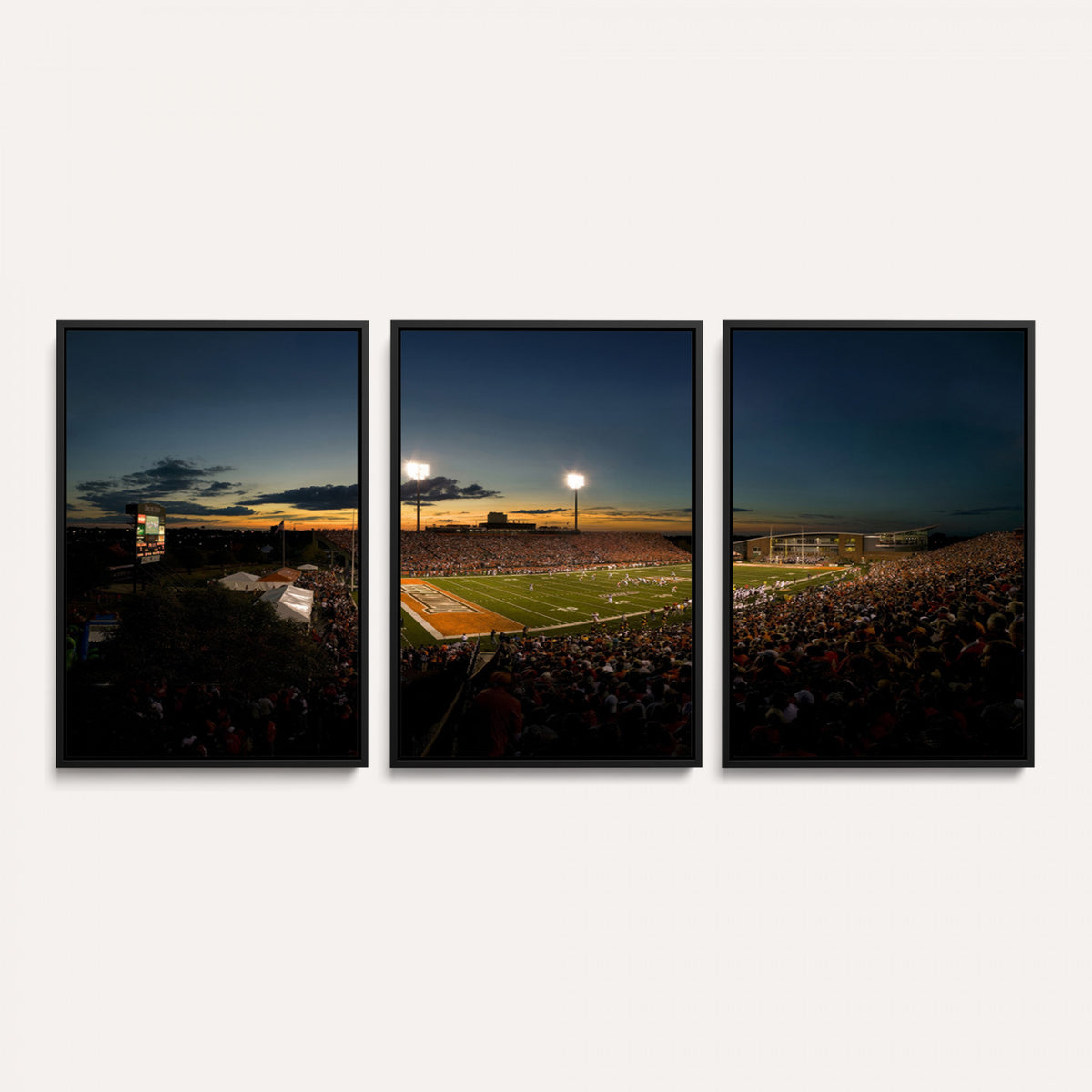 15980-PAN-FL-20X10 - Ball State Cardinals Football Team Print - Muncie Scheumann Stadium Wall Art Canvas Print