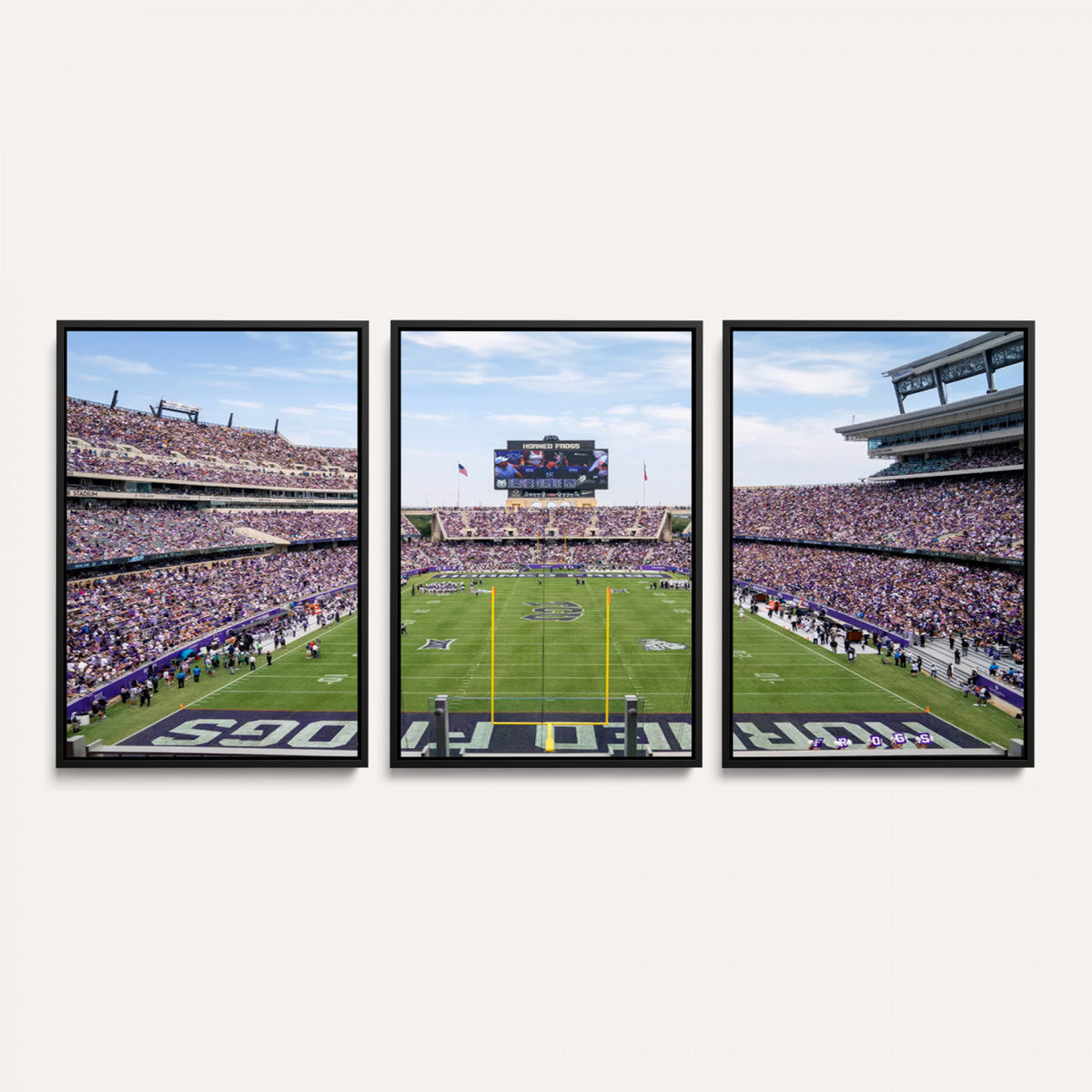 27650-PAN-FL-20X10 - TCU Horned Frogs Football Team Print - Fort Worth Amon G. Carter Stadium Wall Art Canvas Print