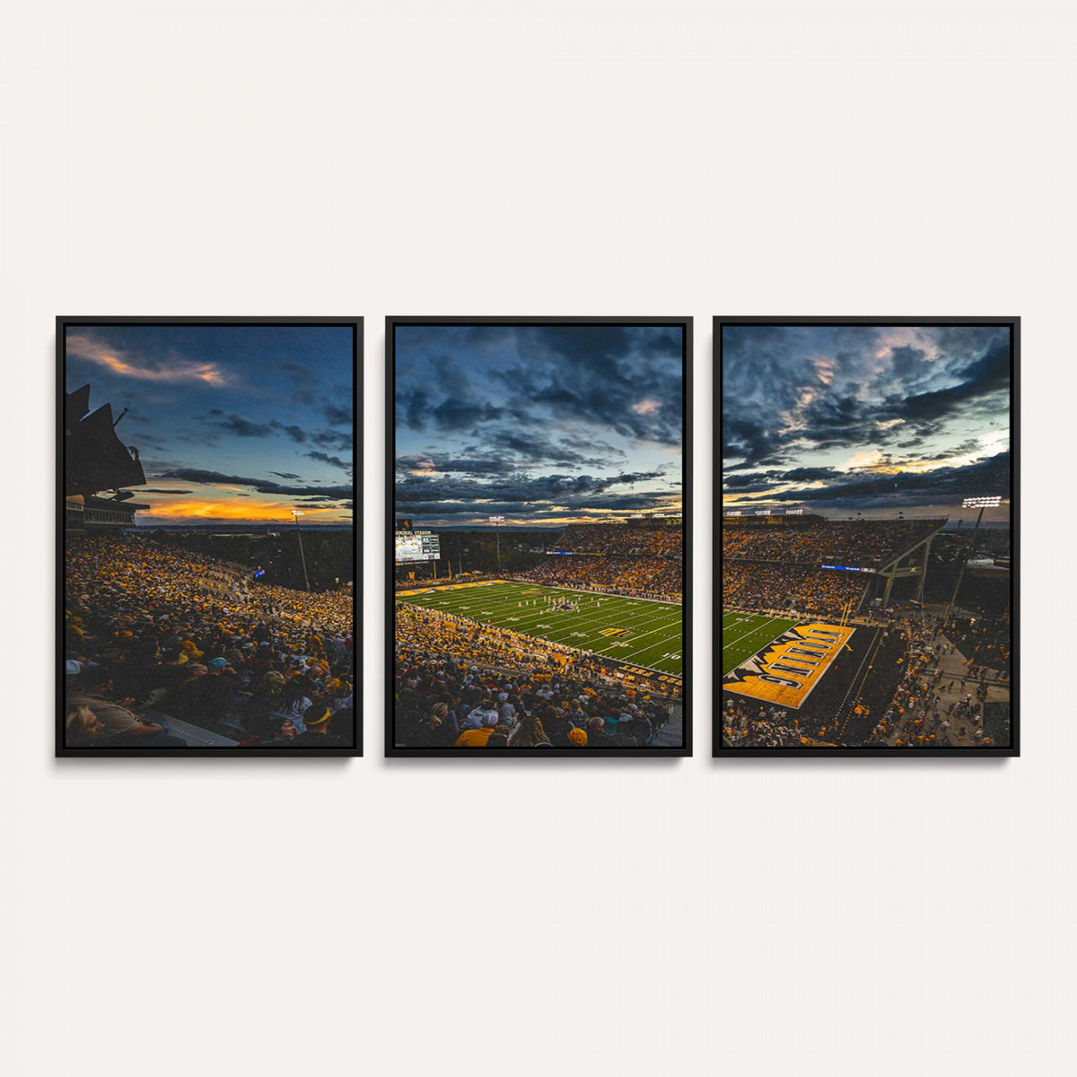 61020-MGV-CV-36X24 - University of Wyoming Cowboys Football Team Print, Laramie, Framed and Ready to Hang