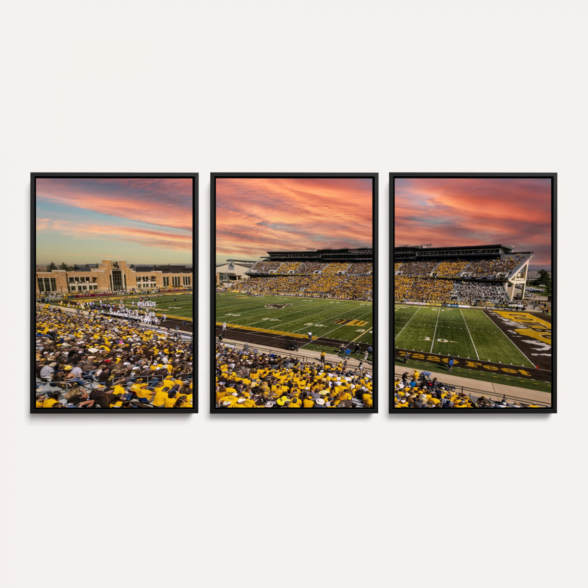 90508-MGV-CV-36X24 - University of Wyoming Cowboys Football Team Print, Laramie, Extra Large Game Room Wall Decor