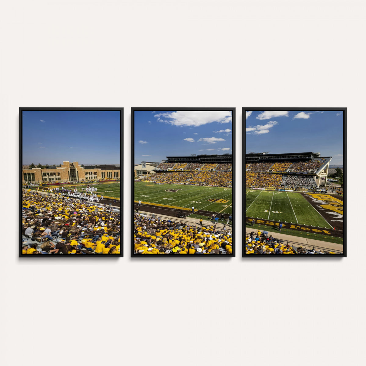 75112-MGV-CV-36X24 - University of Wyoming Cowboys Football Team Print, Laramie, Home Bar Wall Decor