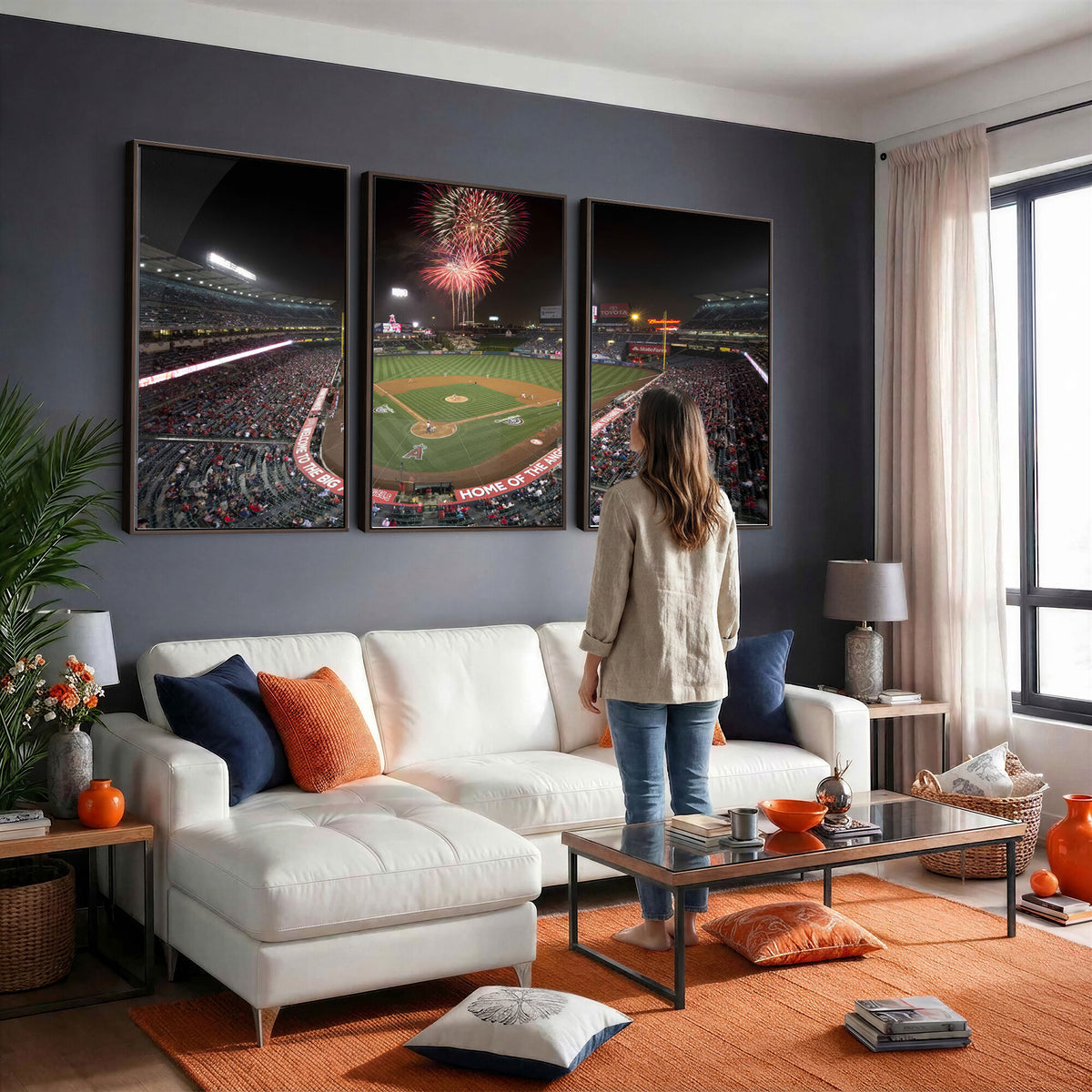 63592-MGV-CV-36X24 - Angel Stadium in Los Angeles Stadium Wall Art Canvas Print