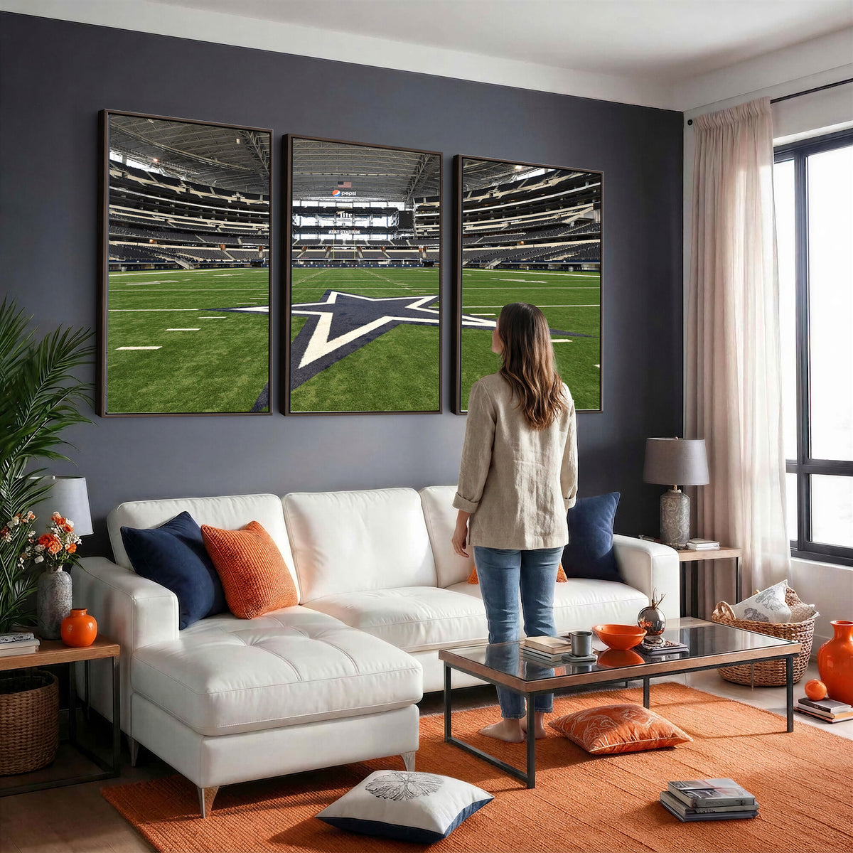 14834-MGV-CV-36X24 - Dallas Cowboys Football Team Print - Arlington AT&T Stadium