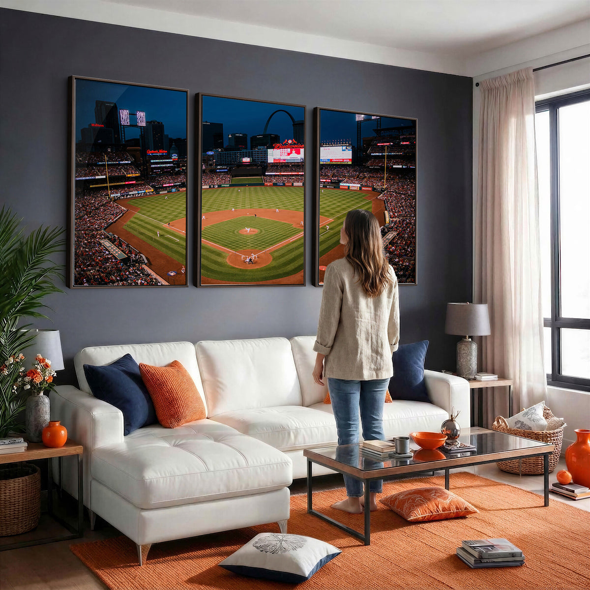 38612-MGV-CV-36X24 - St. Louis Cardinals Baseball Team Print - Busch Stadium Wall Art