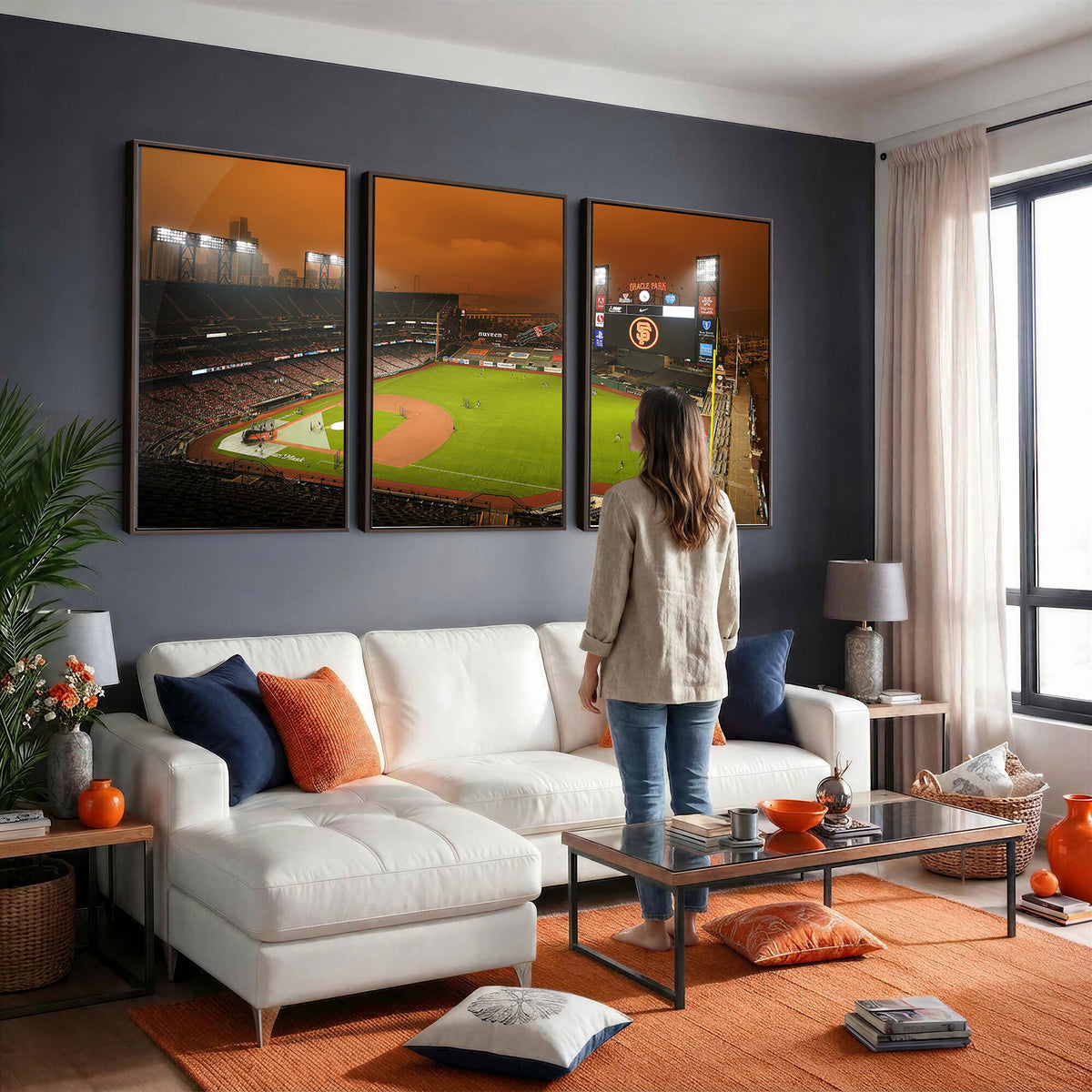 31315-MGV-CV-36X24 - San Francisco Giants Baseball Team Print, Oracle Park Stadium Wall Art Canvas Print