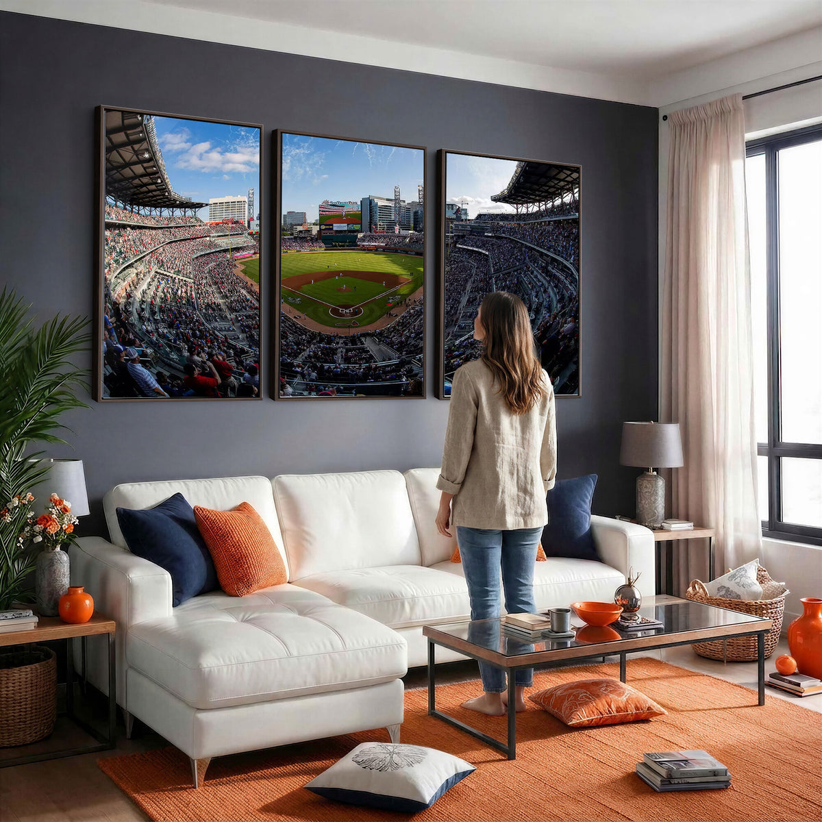 78608-MGV-CV-36X24 - Truist Park Stadium Canvas Wall Art, Atlanta Braves Game Day Decor