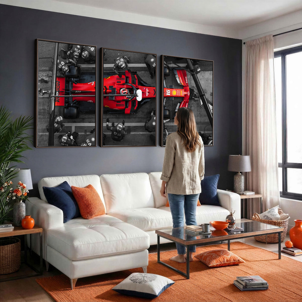 99356-MGV-CV-36X24 - Ferrari Pit Stop Canvas Wall Art | Precision and Speed