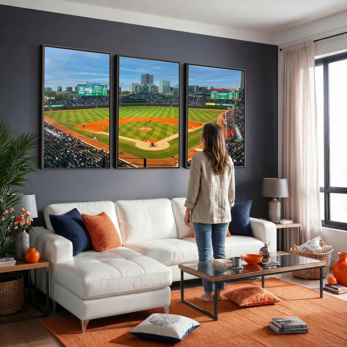 86839-MGV-CV-36X24 - Wrigley Field Chicago Cubs Panoramic Canvas Print