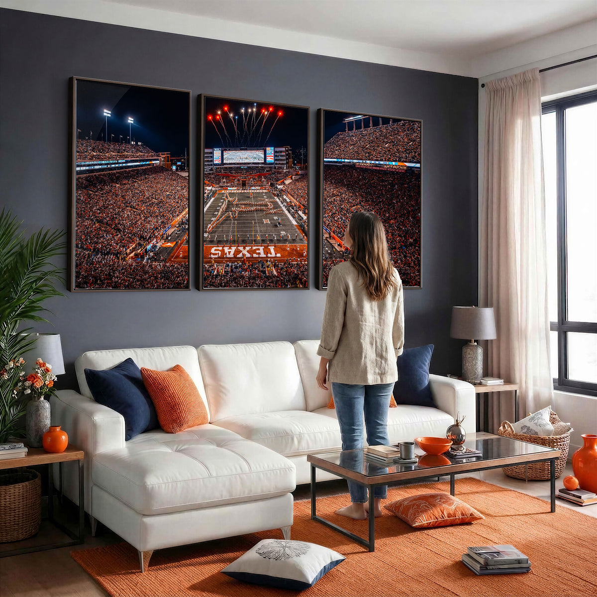 58778-PAN-FL-20X10 - Darrell K Royal Memorial Stadium | Texas Longhorns | Print Decor Wall Art Design for Home & Office Decoration