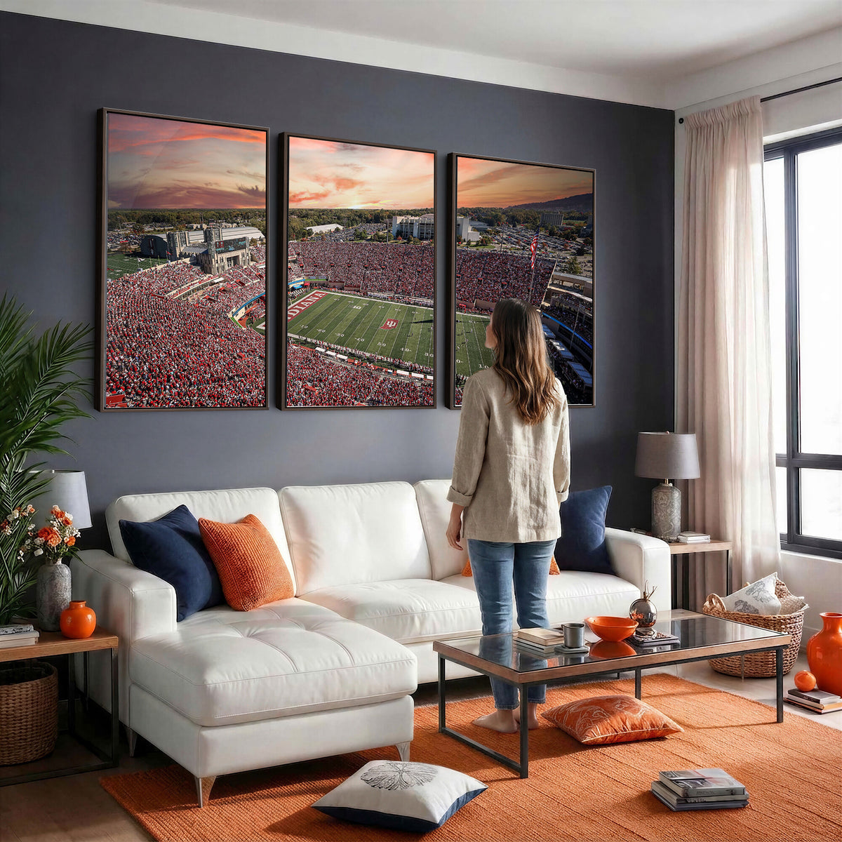 51135-MGV-CV-36X24 - Indiana Memorial Stadium Wall Art Canvas Print