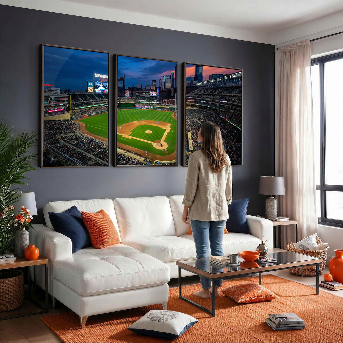 68222753-MGV-CV-36X24 - Target Field Wall Art Canvas Print, Baseball Stadium Scene