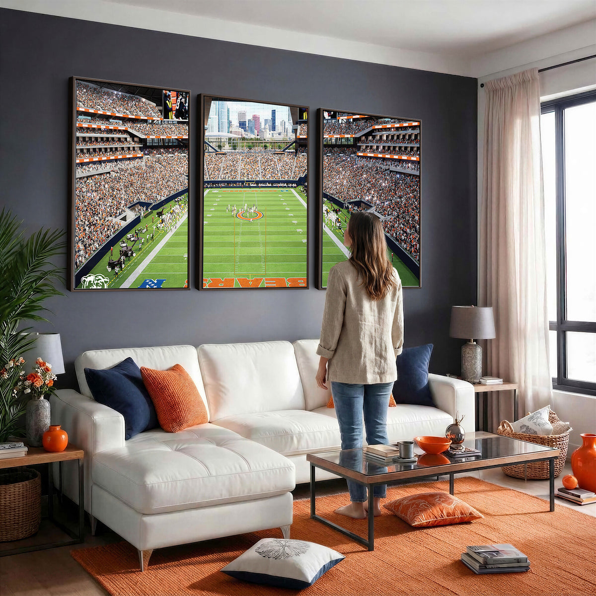 76935553-PAN-FL-20X10 - Chicago Bears Soldiers Field Wall Art Canvas Print, Home Office Wall Decor