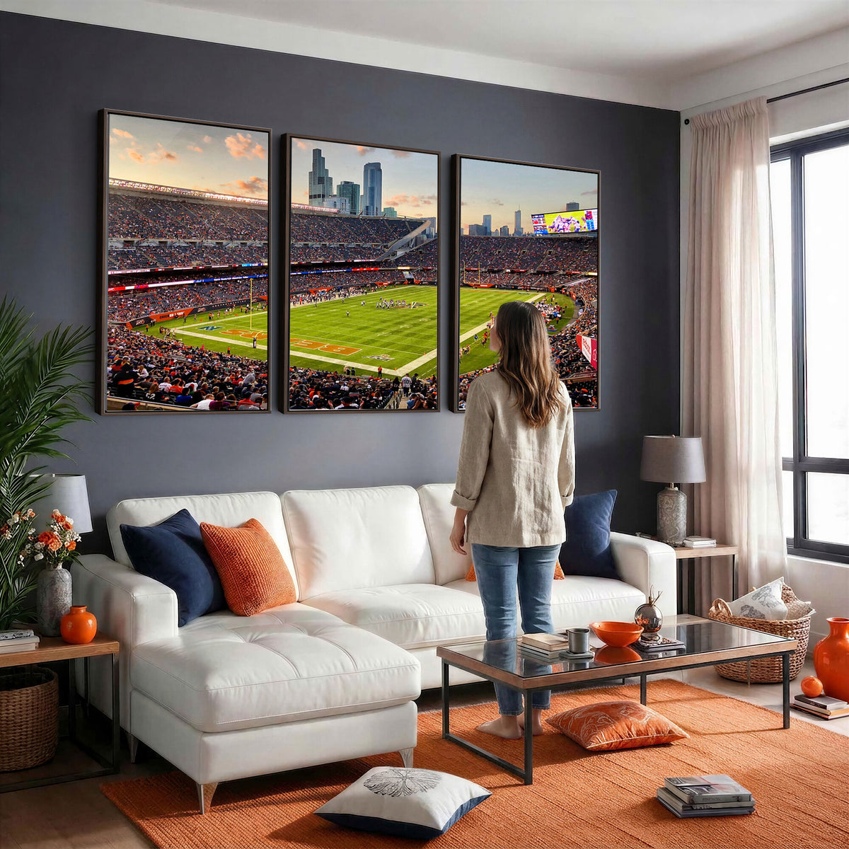 55377093-PAN-FL-20X10 - Chicago Bears Soldiers Field Wall Art Canvas Print, Man Cave Wall Decor