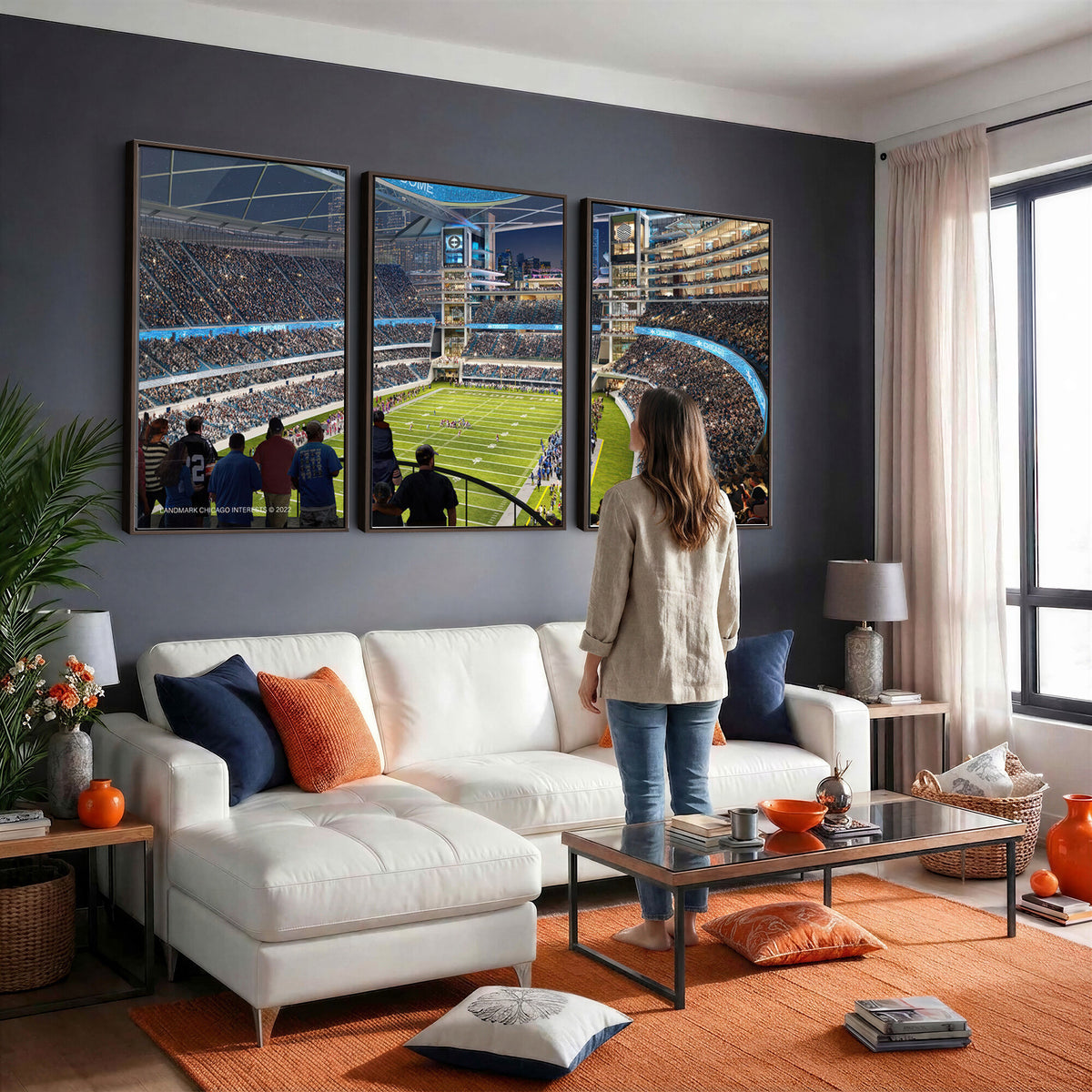 41816511-MGV-CV-36X24 - Chicago Dome Stadium Wall Art Canvas Print, Framed Modern Decor
