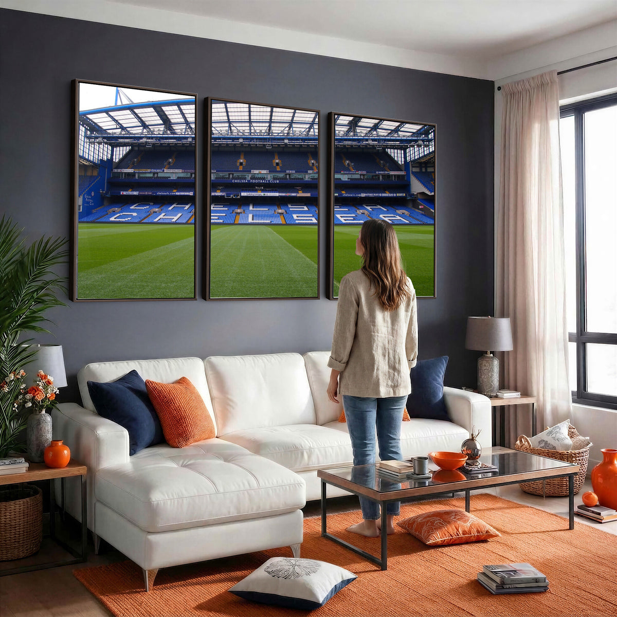 38616413CHELSA-MGV-CV-36X24 - Stamford Bridge Chelsea Football Stadium Canvas Wall Art
