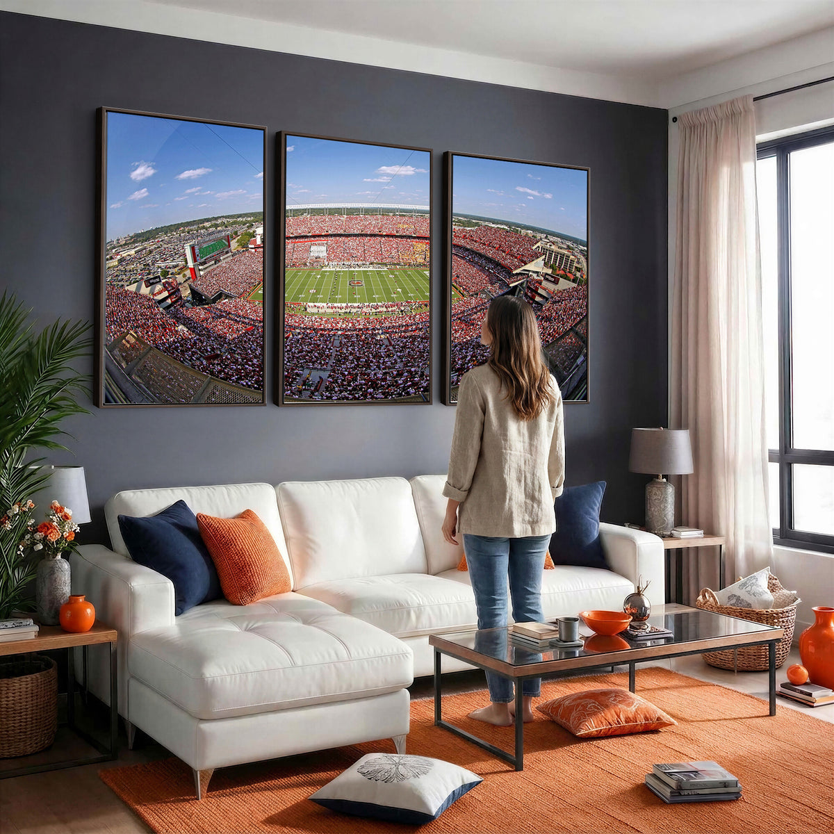 29492070-MGV-CV-36X24 - William Brice Stadium Wall Art Canvas Print, Stadium Crowd on Football Game Day