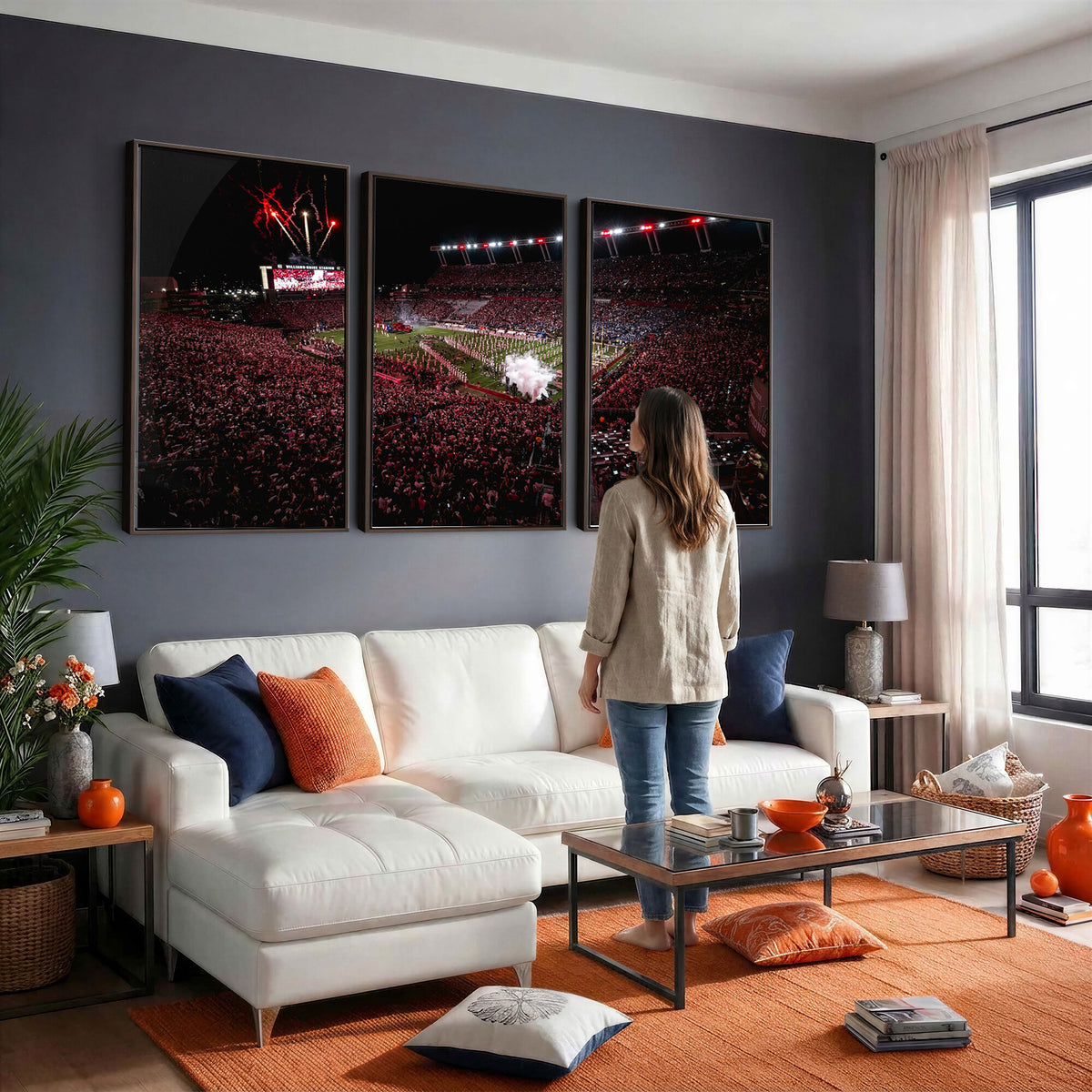 60690191-MGV-CV-36X24 - William Brice Stadium Wall Art Print, Baseball Game Room